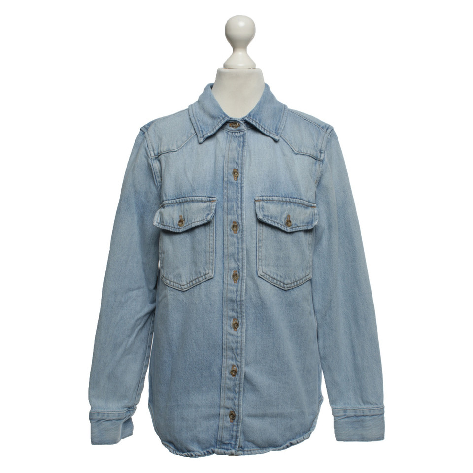 Frame Denim Top en Coton en Bleu