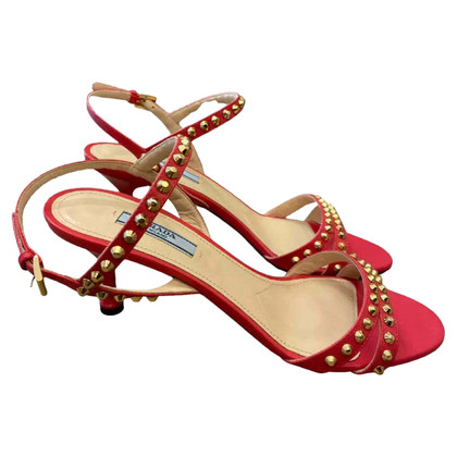 Prada Sandals Leather in Red