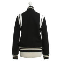 Saint Laurent College jacket in zwart/wit
