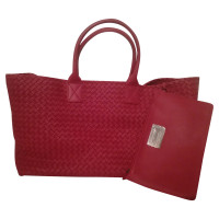 Bottega Veneta Shopper Leather in Red