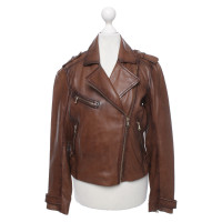 Massimo Dutti Blazer Leather in Brown