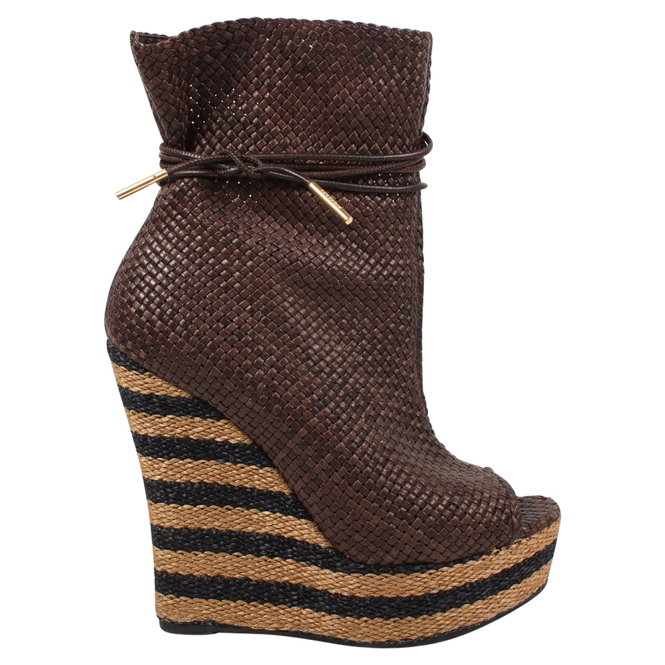 Burberry Wedges Leather in Brown