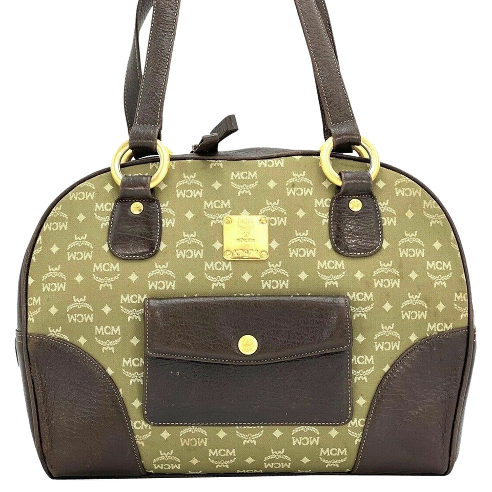 Mcm Handbag Leather in Khaki