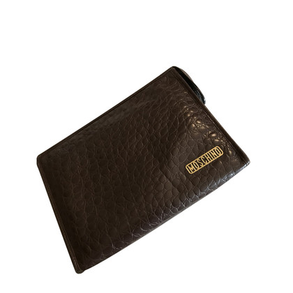 Moschino Clutch Bag Leather in Brown