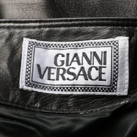 Gianni Versace Rok Leer in Zwart