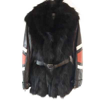 Moschino Cheap And Chic Leather jacket with Fox Fur