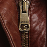 Gucci Giacca in pelle in Brown