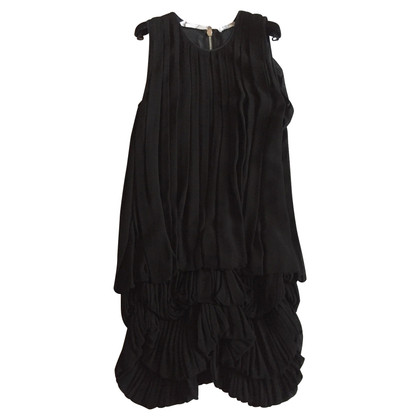 Givenchy Black pleated dress with flywheels 38 FR