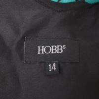 Hobbs Robe en soie noire / turquoise