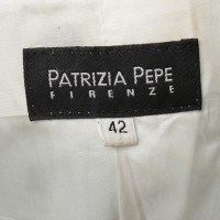 Patrizia Pepe Leren jas in crème 