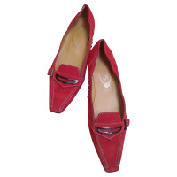 Tod's Slippers/Ballerina's Suède in Rood