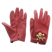 Hermès Handschuhe aus Leder in Rot