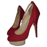 Charlotte Olympia Pumps/Peeptoes Linen in Red