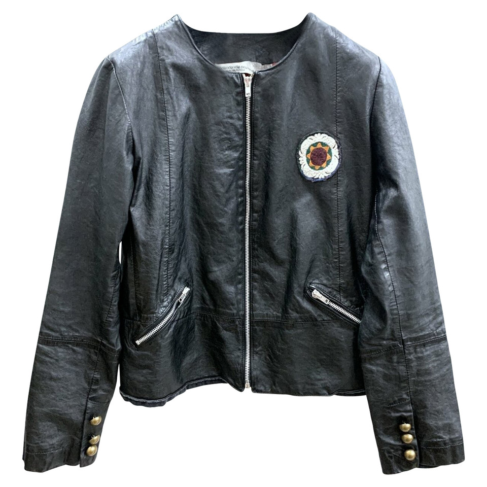 Golden Goose Jacke/Mantel aus Leder in Schwarz