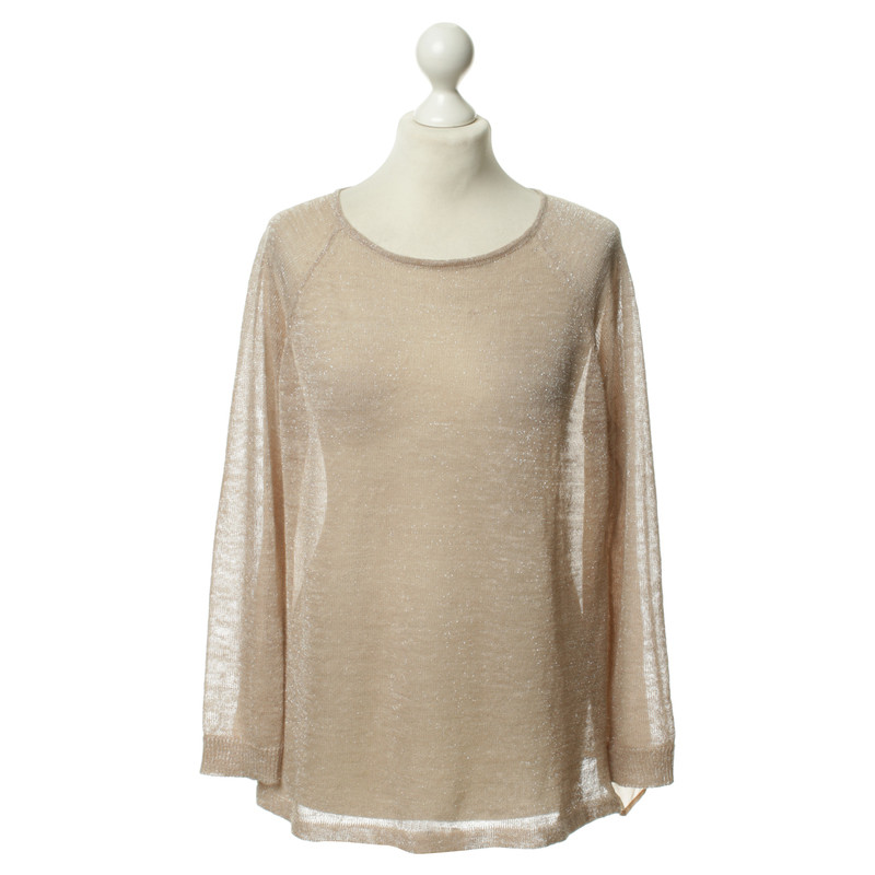 Hoss Intropia Roséfarbener Pullover mit Metallic-Effekten 