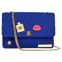 Chanel Flap Bag aus Baumwolle in Blau