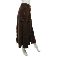 Moschino Leren rok in bruin