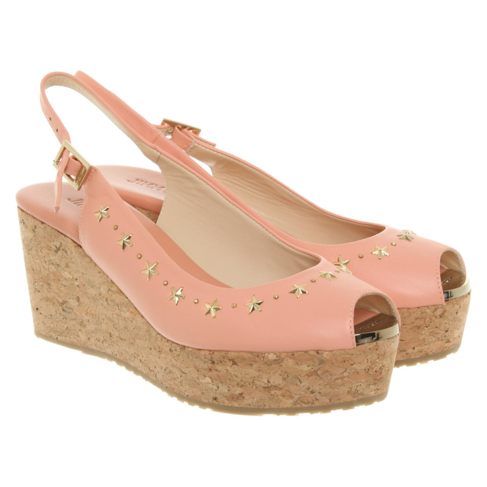 Jimmy Choo Wedges Leather in Pink