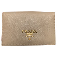 Prada Tasje/Portemonnee Leer in Beige