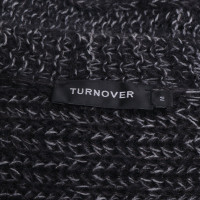 Turnover Cardigan in black / grey