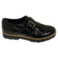 Hogan Slipper/Ballerinas aus Lackleder in Schwarz