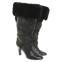 Daniel Swarovski Bottes en Cuir en Noir