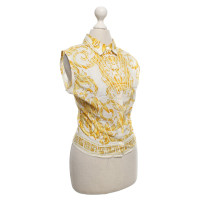 Versace Sleeveless blouse in white / yellow