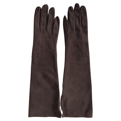 Rochas Gloves Leather in Brown