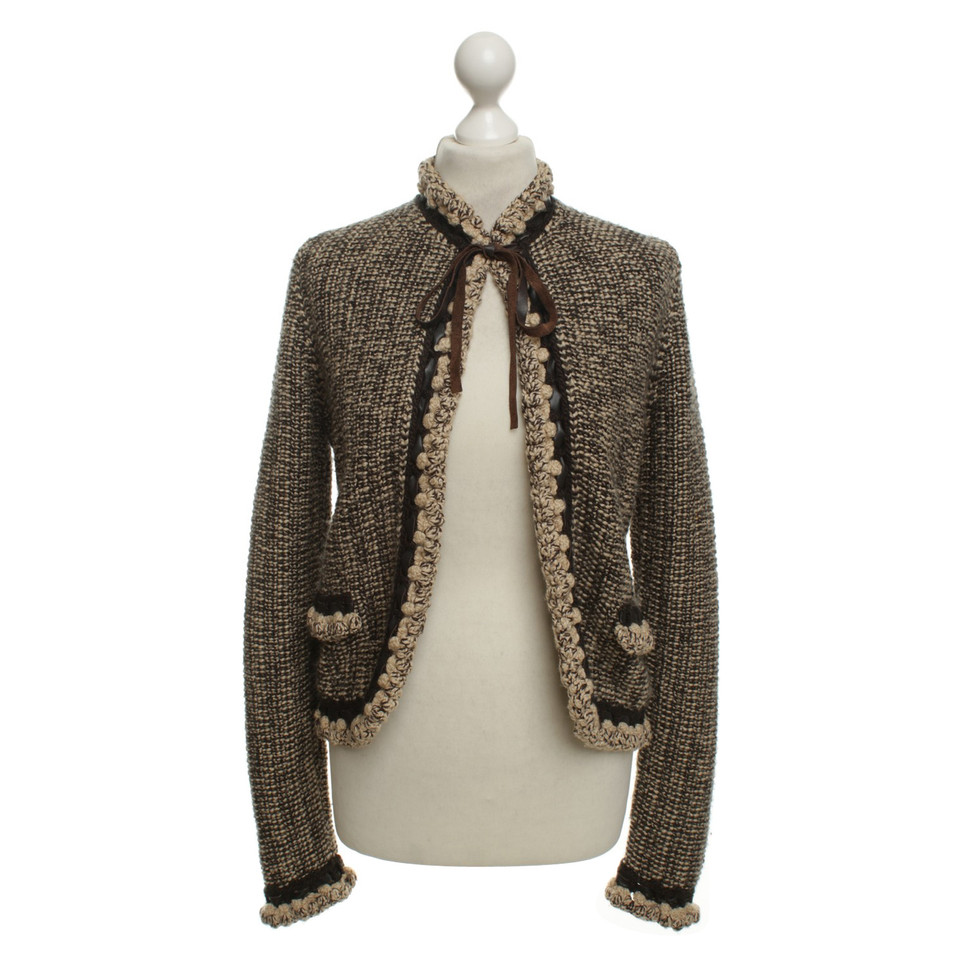 Chanel Cardigan in cream / dark brown