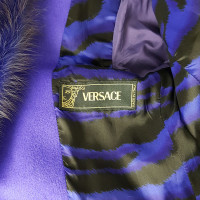 Versace Veste/Manteau en Laine en Violet