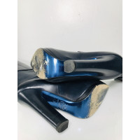 Versace Stiefel aus Leder in Blau