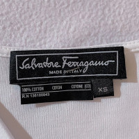 Salvatore Ferragamo Top en Coton en Blanc