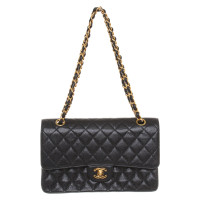 Chanel Classic Flap Bag Medium Leer in Zwart