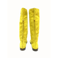 Sergio Rossi Stiefel aus Wildleder in Gelb