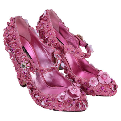 Dolce & Gabbana Pumps/Peeptoes aus Baumwolle in Rosa / Pink