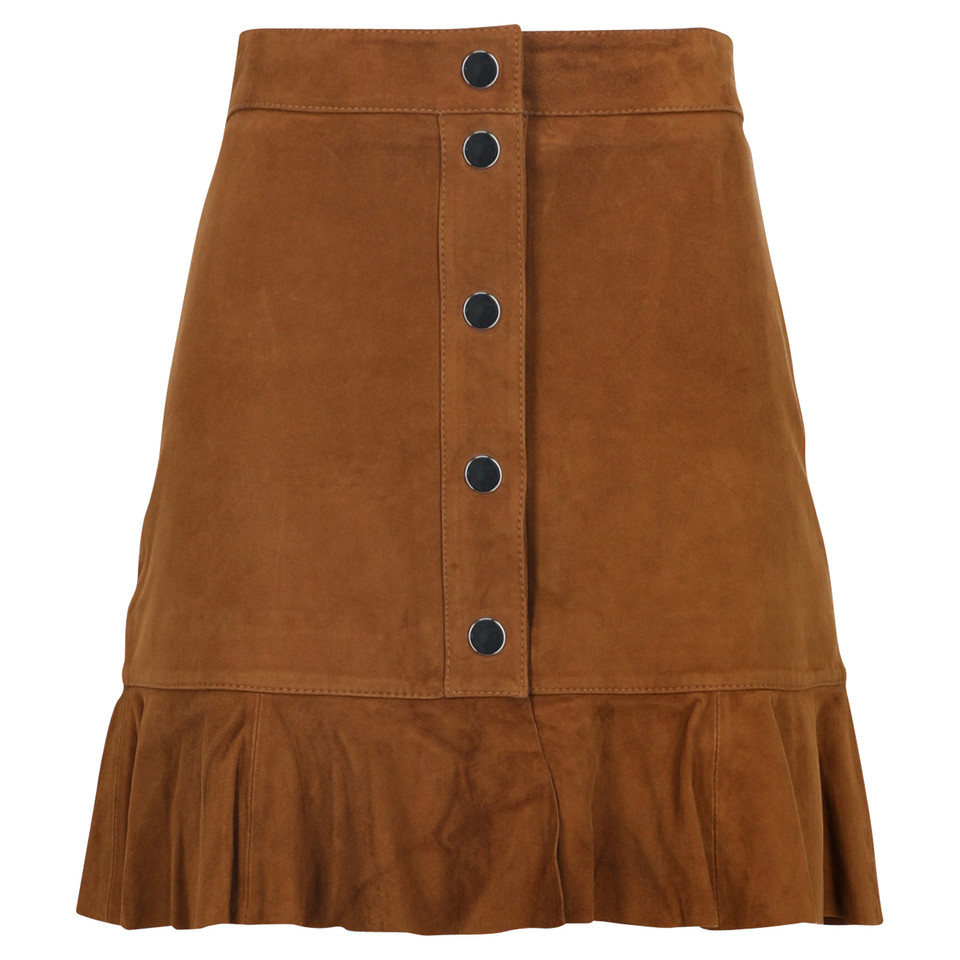 Ganni Skirt Leather in Brown