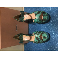 Miu Miu Sandals Leather in Turquoise