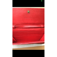 Christian Dior Clutch Bag Leather in Red