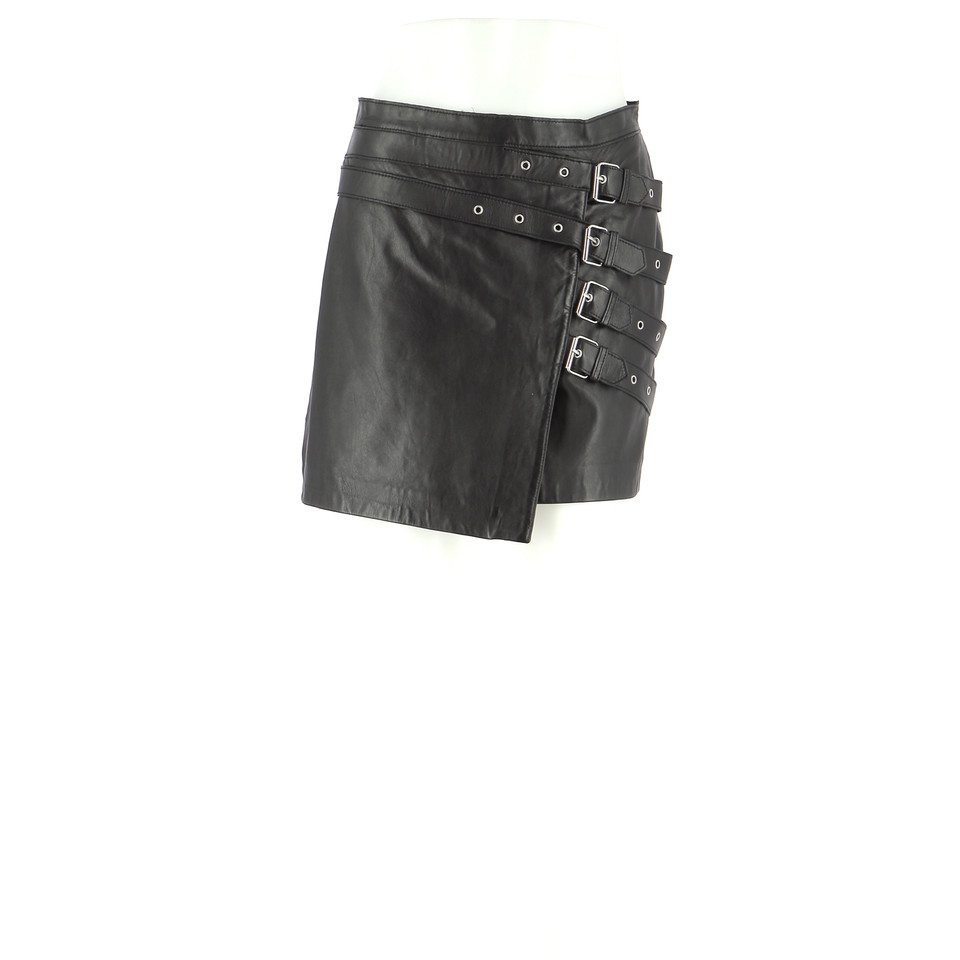 The Kooples Skirt Leather in Black