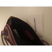 Balenciaga Clutch Bag Leather in Bordeaux