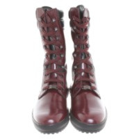 Tod's Bottines en Cuir en Bordeaux