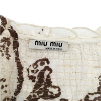 Miu Miu Oberteil aus Baumwolle in Creme