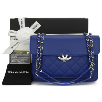 Chanel Flap Bag Leather in Blue