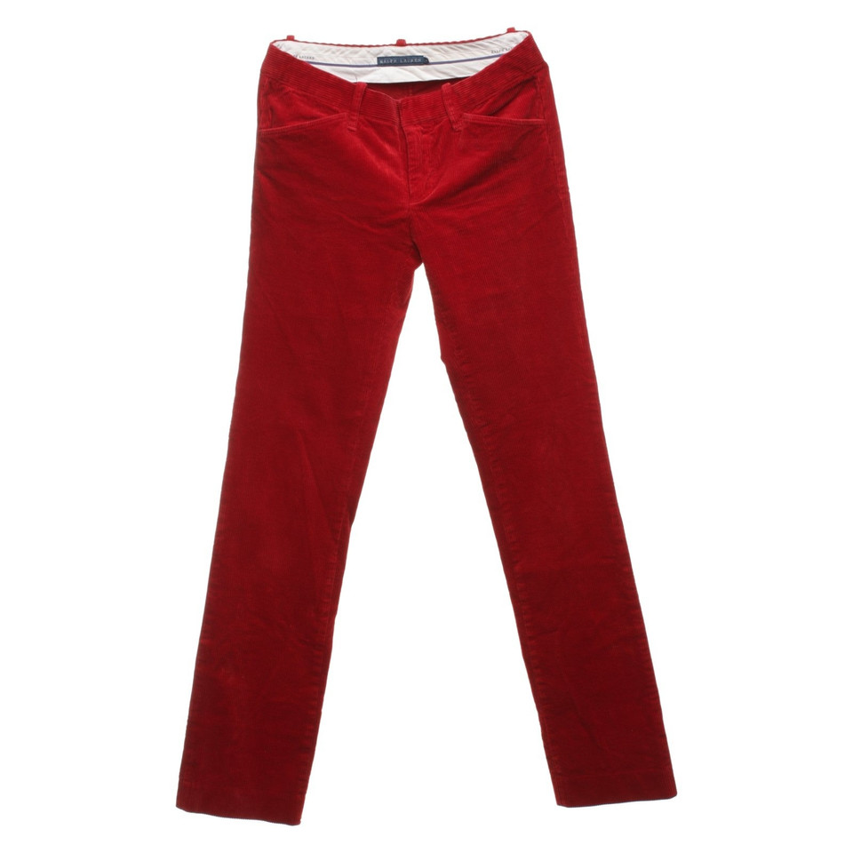 Ralph Lauren Pantaloni di velluto a coste in rosso