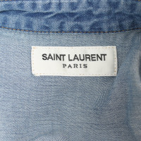Saint Laurent Oberteil aus Baumwolle in Blau