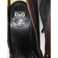 D&G Pumps/Peeptoes aus Leder in Schwarz