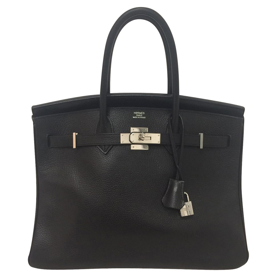 Hermès Birkin Bag 35 aus Leder in Schwarz