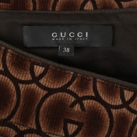 Gucci Gonna in velluto a coste con lettering del logo
