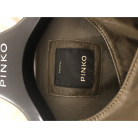 Pinko Jacke/Mantel aus Leder in Oliv