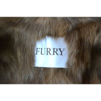 Furry Veste/Manteau en Fourrure en Ocre